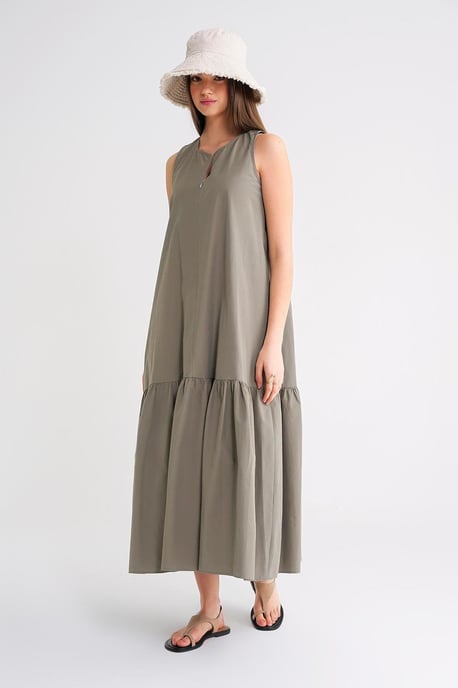 Maxikleid mit Kragen und Rüschendetails - Image 3