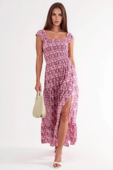 Maxikleid mit Paisley-Print und quadratischem Kragen - Image 2