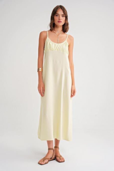 Maxikleid mit gekräuseltem Detail und Trägern - Image 1