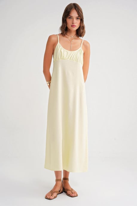 Maxikleid mit gekräuseltem Detail und Trägern - Image 2