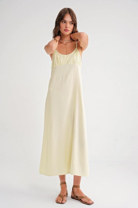 Maxikleid mit gekräuseltem Detail und Trägern - Image 3