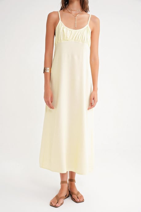 Maxikleid mit gekräuseltem Detail und Trägern - Image 6