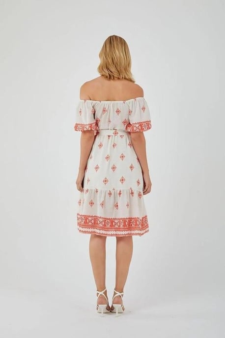 Blumiges Off-Shoulder Midi-Kleid - Image 2