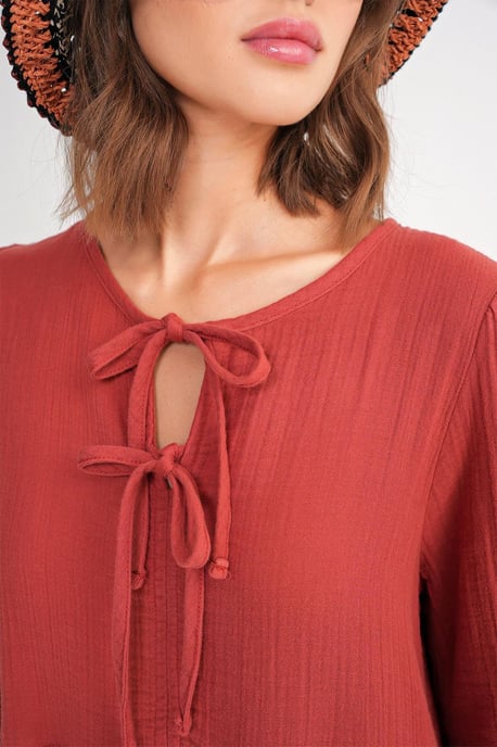V-Ausschnitt Midi-Kleid mit Bindeband - Image 5