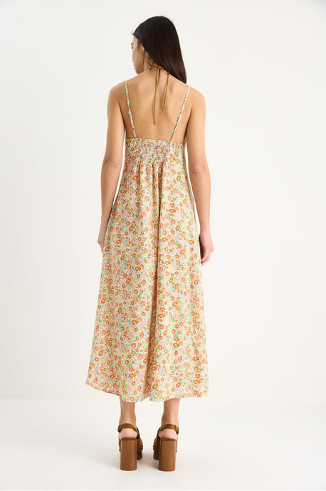 Blüten Midi-Kleid mit Schlitz - Image 6
