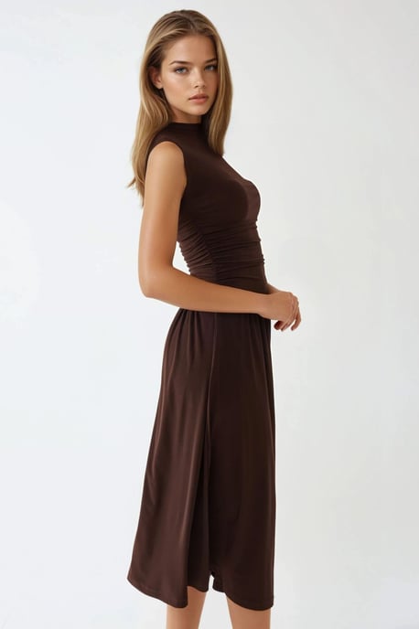 Komfort Fit Midi-Kleid mit Rundhalsausschnitt - Image 2