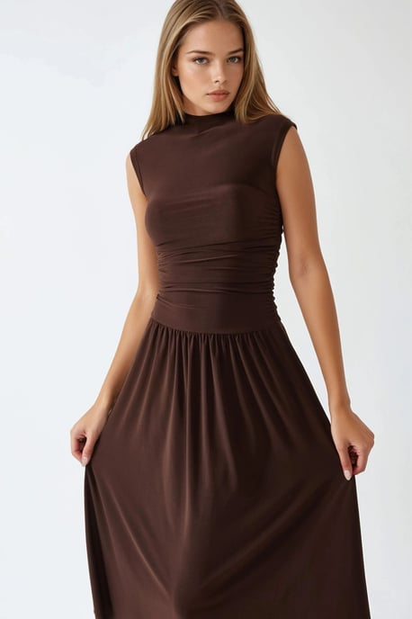 Komfort Fit Midi-Kleid mit Rundhalsausschnitt - Image 4