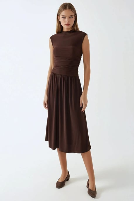 Komfort Fit Midi-Kleid mit Rundhalsausschnitt - Image 6