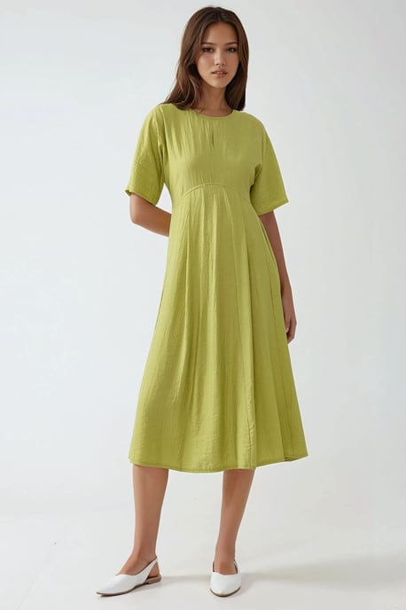 Midi A-Linienkleid mit Rundhalsausschnitt - Image 3