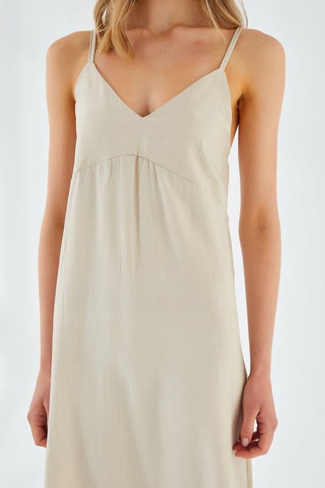 V-Ausschnitt Schlitz-Midi-Kleid - Image 3