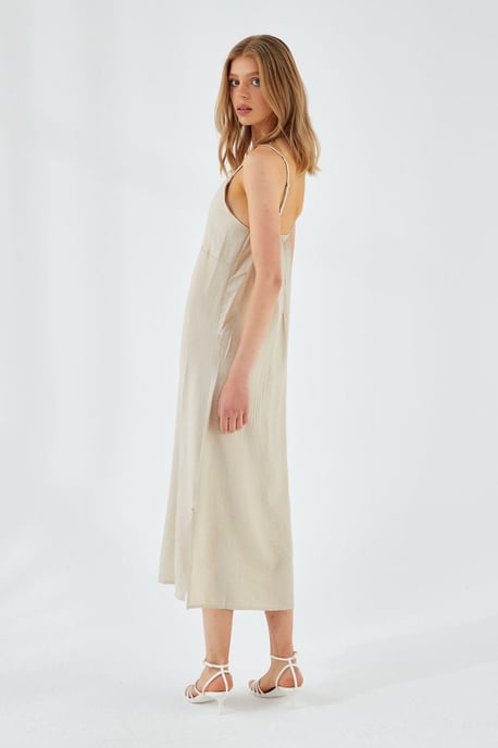 V-Ausschnitt Schlitz-Midi-Kleid - Image 4