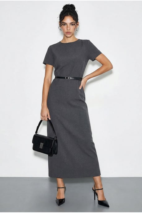 Gurte Midi-Kleid mit Rundhalsausschnitt - Image 2