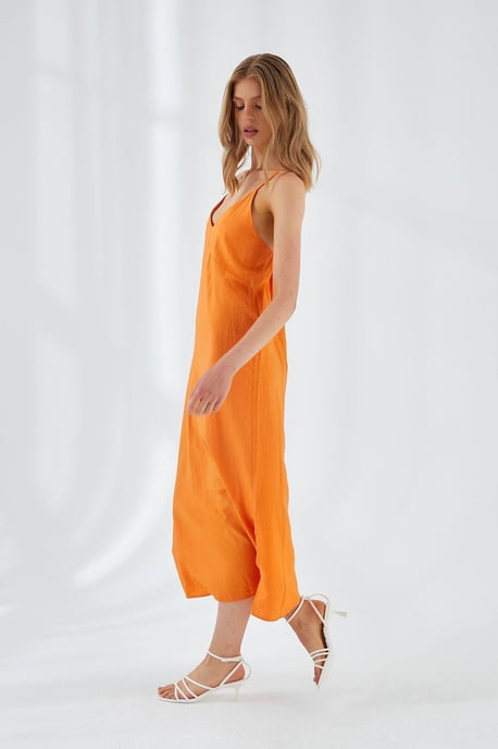 V-Ausschnitt Schlitz-Midikleid - Image 2