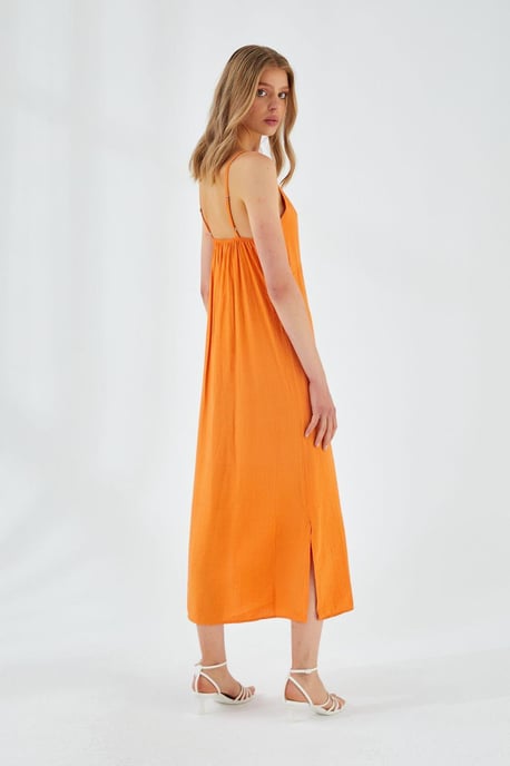 V-Ausschnitt Schlitz-Midikleid - Image 5