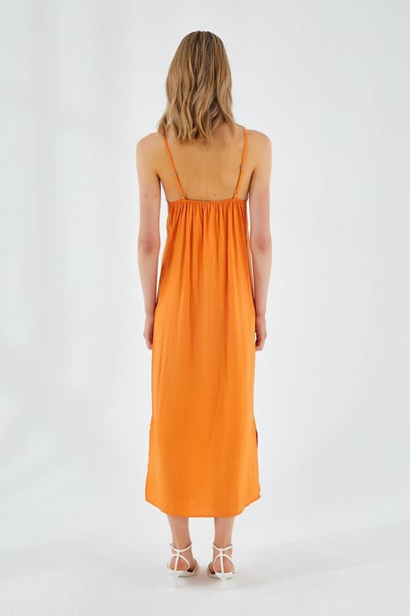 V-Ausschnitt Schlitz-Midikleid - Image 6