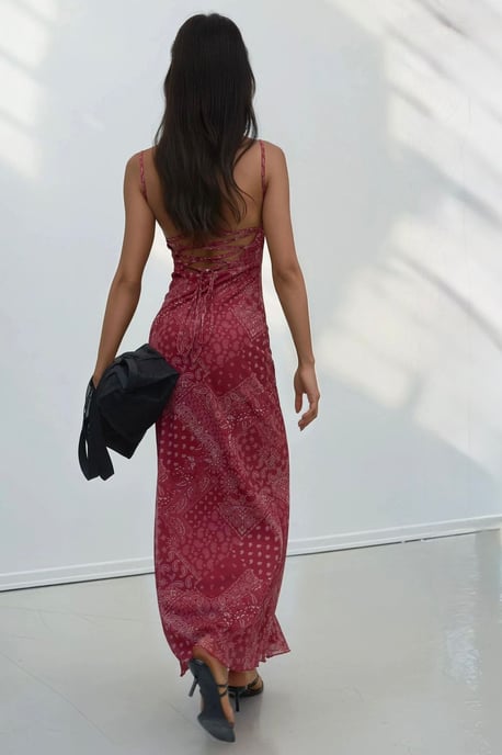 Druckiertes Midi-Kleid mit quadratischem Ausschnitt - Image 5