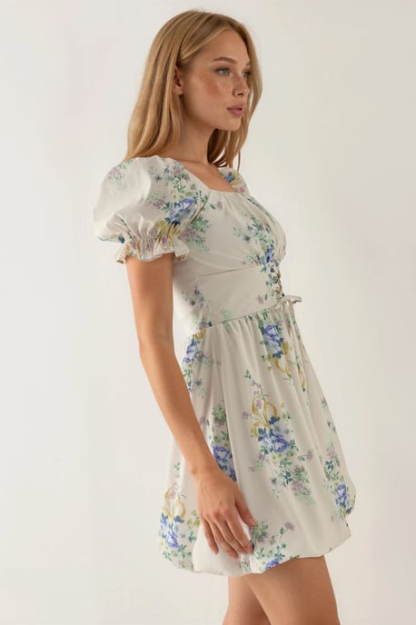 Blumenkleid im A-Linie mit Bindegürtel - Image 2