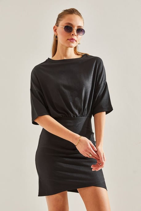 Bequemes Mini-Jersey-Kleid mit Rundhalsausschnitt - Image 2