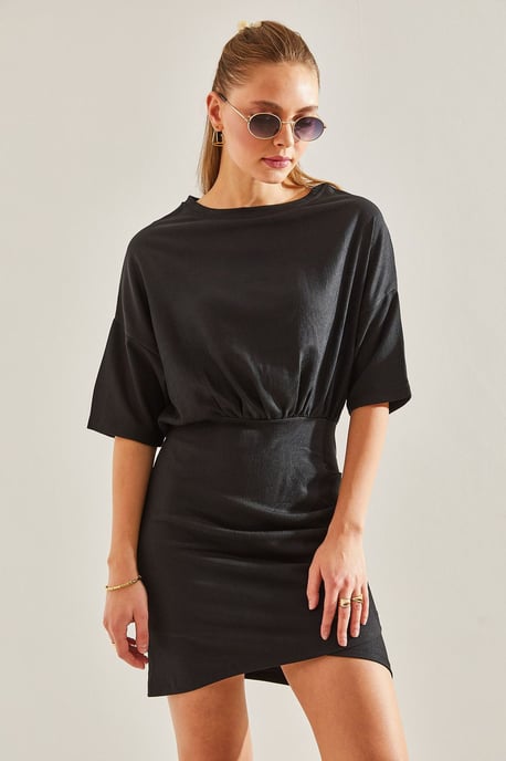 Bequemes Mini-Jersey-Kleid mit Rundhalsausschnitt - Image 3