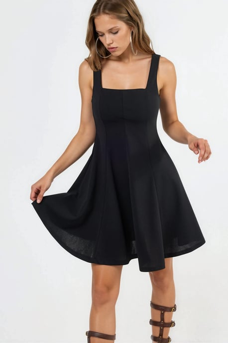 Elegantes Mini-Kleid mit quadratischem Kragen - Image 2