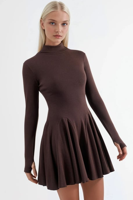 Mini-Rollkragen-Jersey-Kleid - Image 2