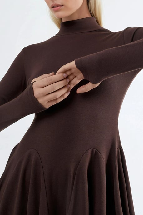 Mini-Rollkragen-Jersey-Kleid - Image 5