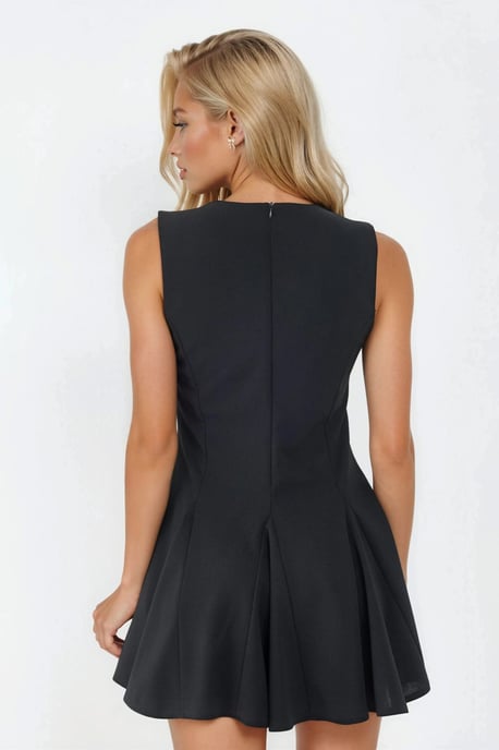 Slim Fit Mini-Kleid mit Rundhalsausschnitt - Image 3