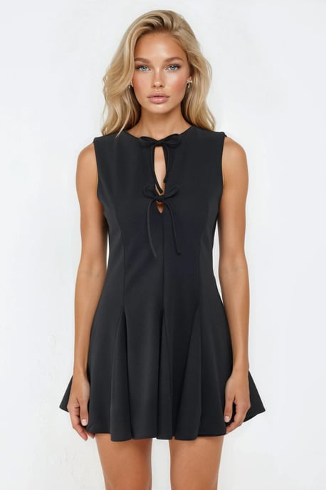 Slim Fit Mini-Kleid mit Rundhalsausschnitt - Image 6