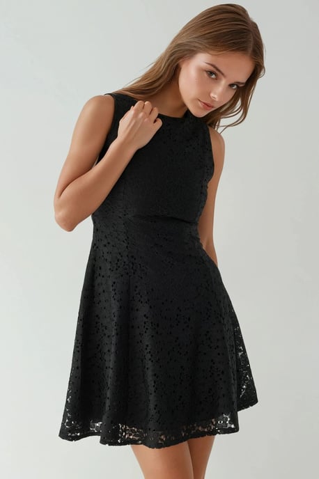 Spitzen-Minikleid mit Rundhalsausschnitt - Image 3