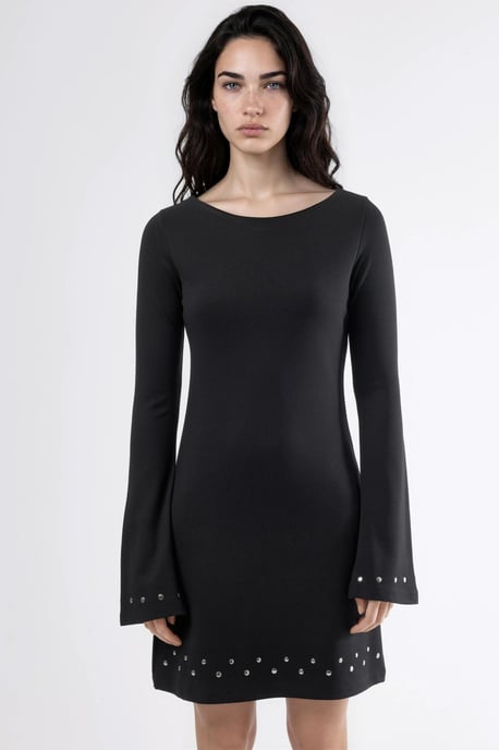 Boots-Cut Mini-Kleid mit Steinaccessoire - Image 6