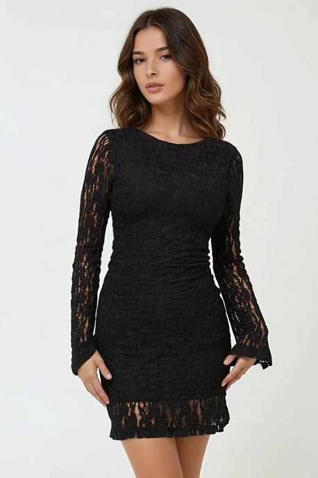 Spitzen-Mini-Kleid mit Futter im Bodycon-Stil - Image 1