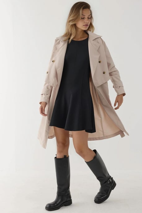 Elastisches Rundhalsweiches Basic-Minikleid - Image 5