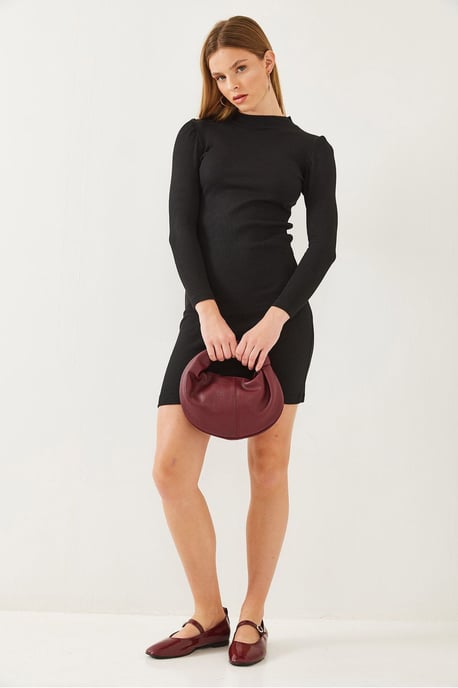 Rippstrick-Jersey-Minikleid mit Rundhalsausschnitt - Image 3