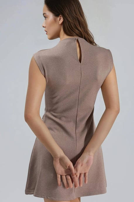 Mini-Kleid mit Stehkragen und Taschen-Details - Image 3