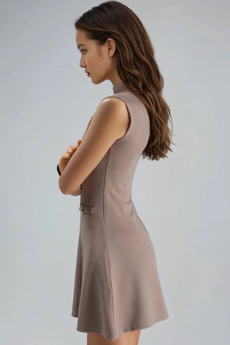 Mini-Kleid mit Stehkragen und Taschen-Details - Image 4