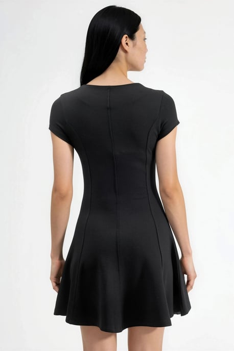 Kurzärmeliges Mini A-Linien Kleid - Image 3