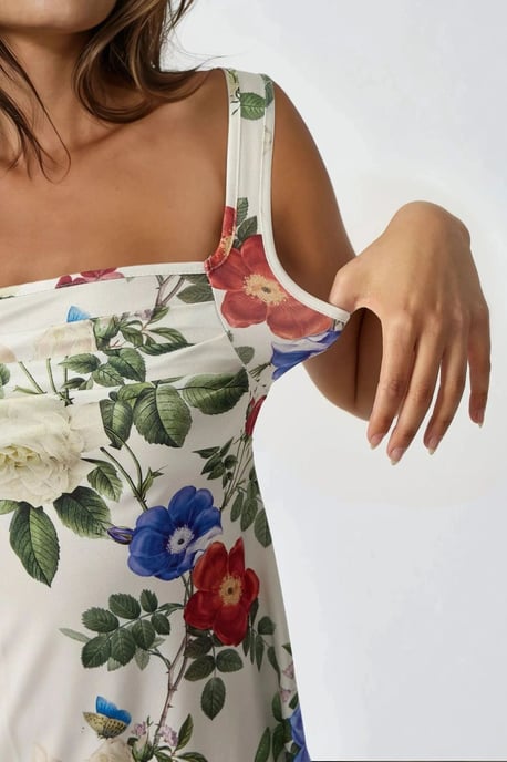Bedrucktes Bodycon-Minikleid mit quadratischem Kragen - Image 4