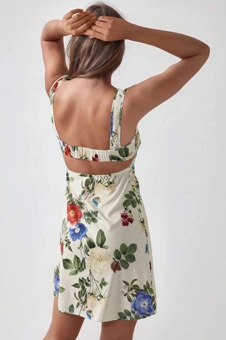 Bedrucktes Bodycon-Minikleid mit quadratischem Kragen - Image 5