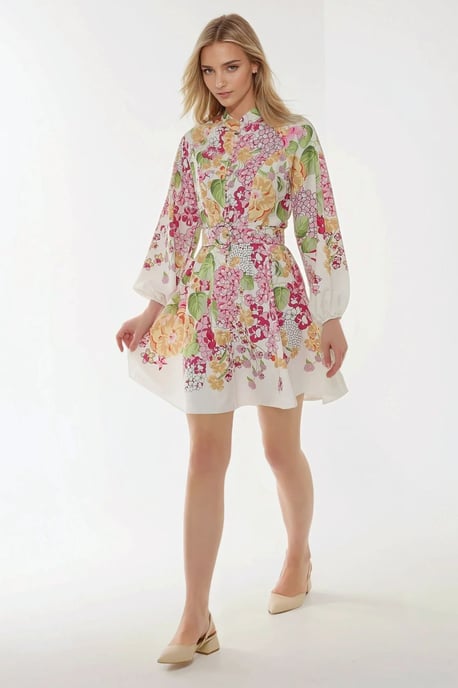 Bedrucktes Minikleid mit Gürtel - Image 4