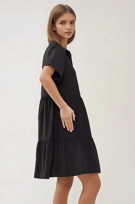 Mini A-Linien Hemdblusenkleid mit Knöpfen - Image 4