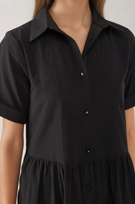 Mini A-Linien Hemdblusenkleid mit Knöpfen - Image 5