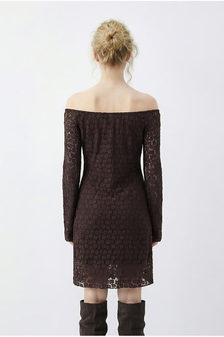 Spitzen Off-Shoulder Mini-Kleid - Image 4