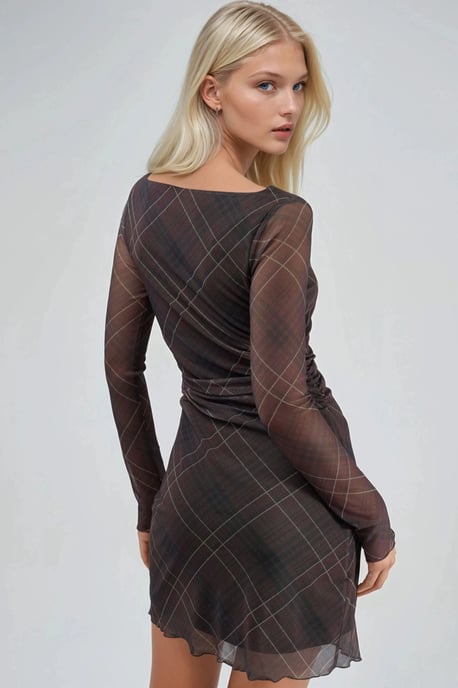Karierter Tüll-Minikleid - Image 3