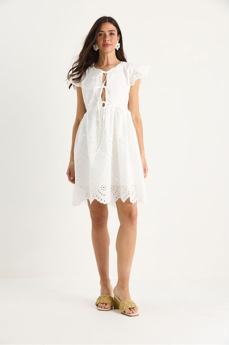 Besticktes Minikleid mit Schleife - Image 2
