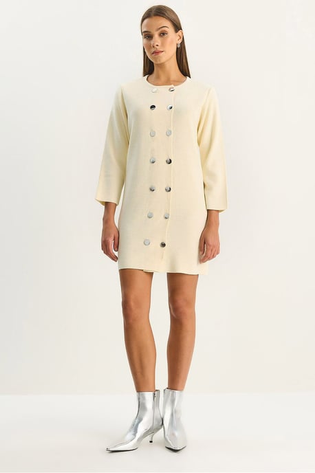 Strick-Minikleid mit Knöpfen - Image 1
