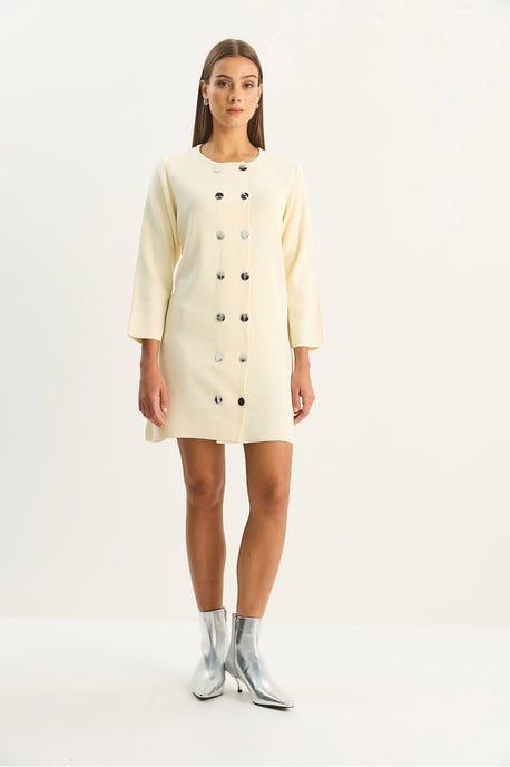 Strick-Minikleid mit Knöpfen - Image 2