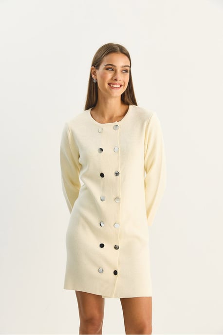Strick-Minikleid mit Knöpfen - Image 5