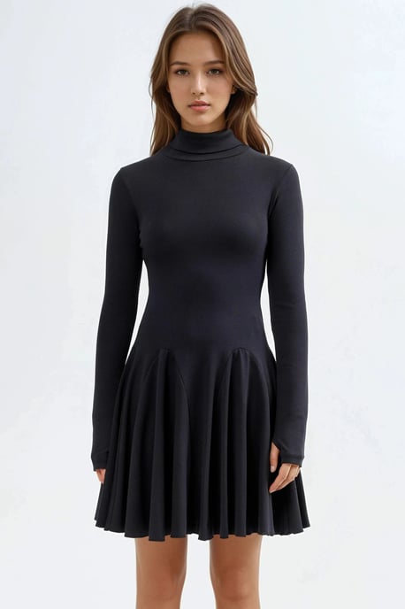 Busem Mini-Rollkragen-Jersey-Kleid - Schwarz - Image 6