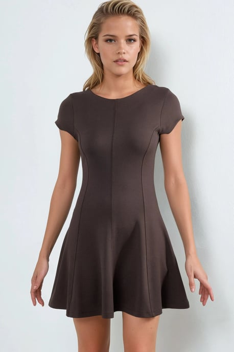 Kurzes ärmelloses Mini-A-Linien-Kleid - Image 6