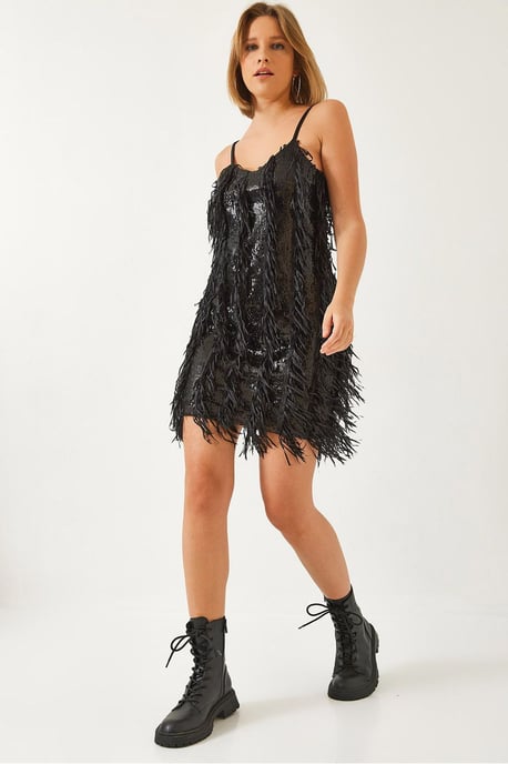 Trägerloses Minikleid mit Rüschen - Image 1